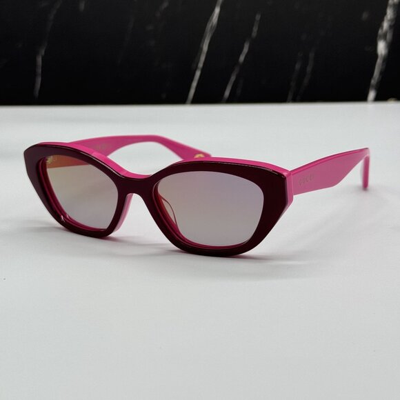 NEW GUCCI GG1638S 003 BURGUNDY FUCHSIA CAT EYE WOMEN SUNGLASSES main image 5